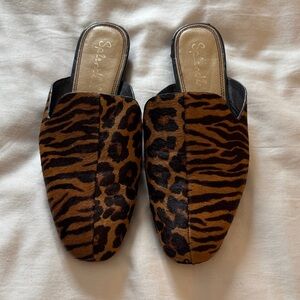 Splendid Brown & Black Animal Print Slip-On Mules